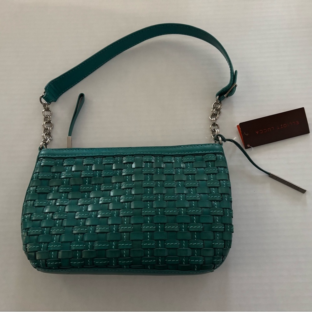 Elliott Lucca Turquoise Woven Shoulder Bag